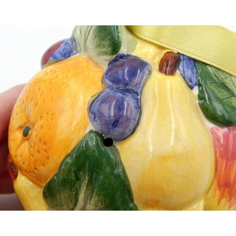 Fitz And Floyd Figurine Hand Painted Pomander Ceramic Caribbean Fruit 1989